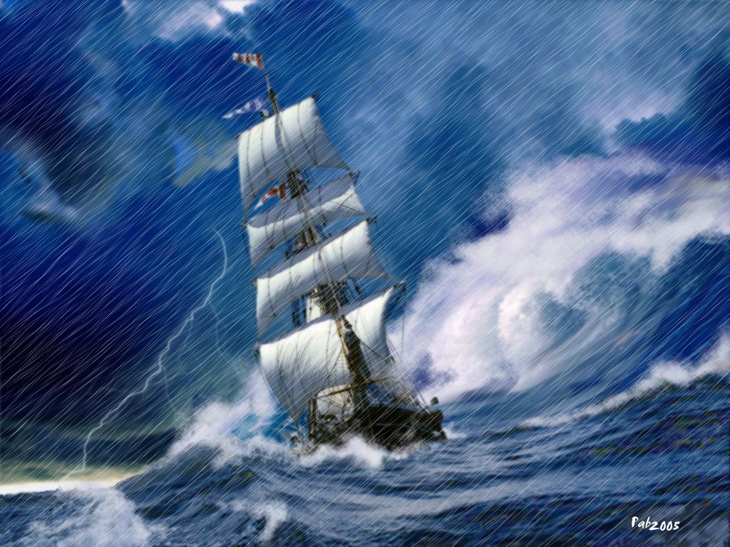 Risultati immagini per barca in mezzo alla tempesta